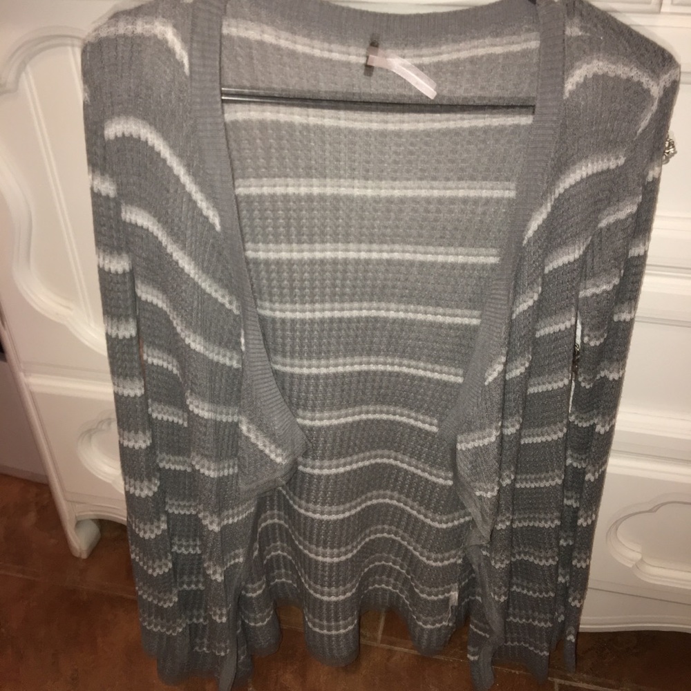 Grey and white cardigan